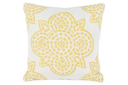 Accent Pillow-Norinne Geo Gold/Beige 18X18 - Living Spaces